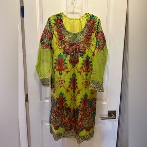 NEW Pakistani Indian Shalwar Kameez Dress Women Size SMALL/MEDIUM Party Eid Suit